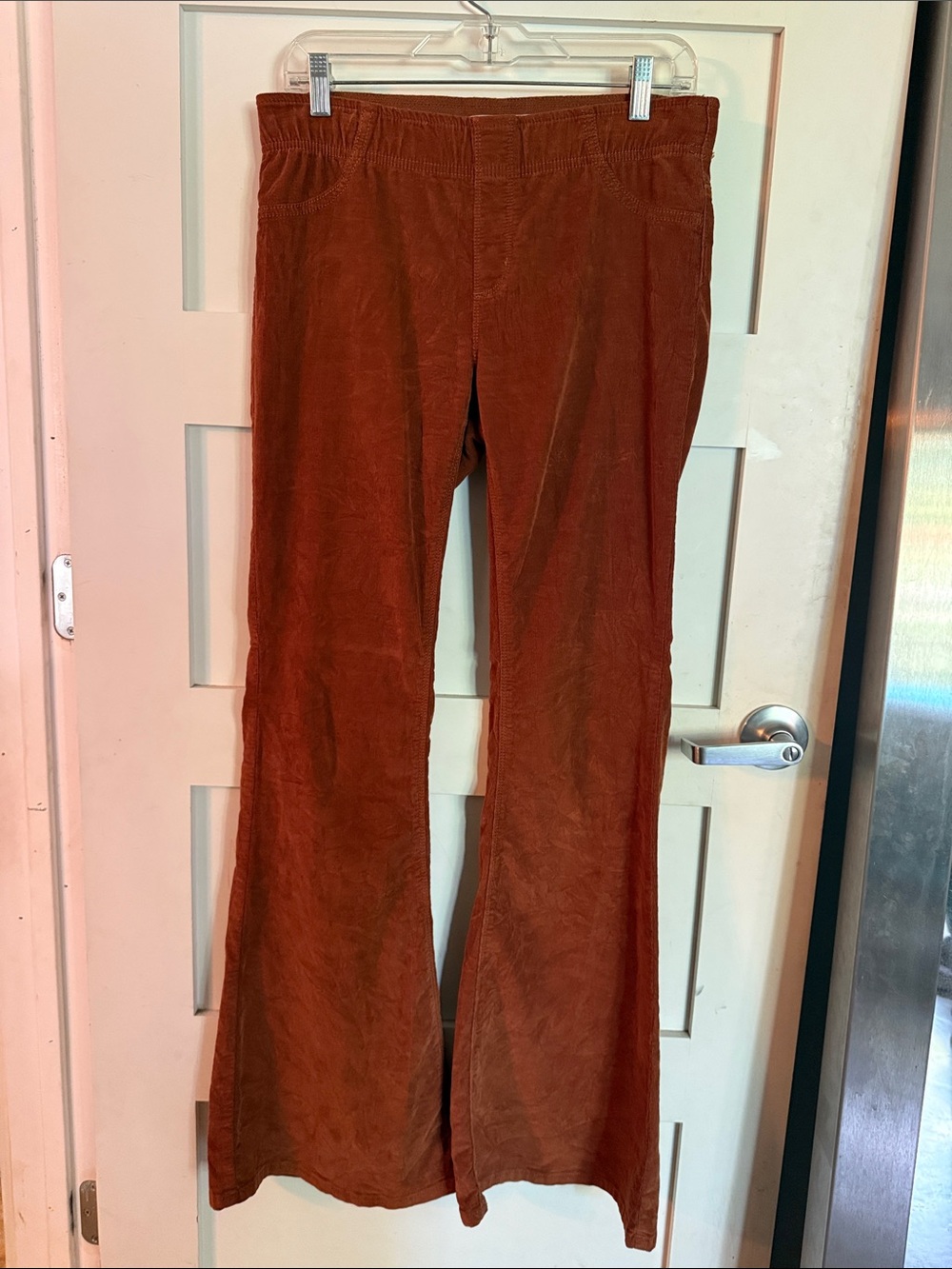 Free People Corduroy Bell Bottoms in Rust Brown - Picture 3 of 5